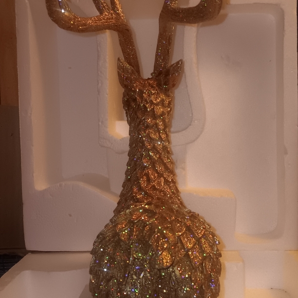 NEW!!! VINTAGE DEPT 56 GLITTERED REINDEER. - Picture 7 of 14